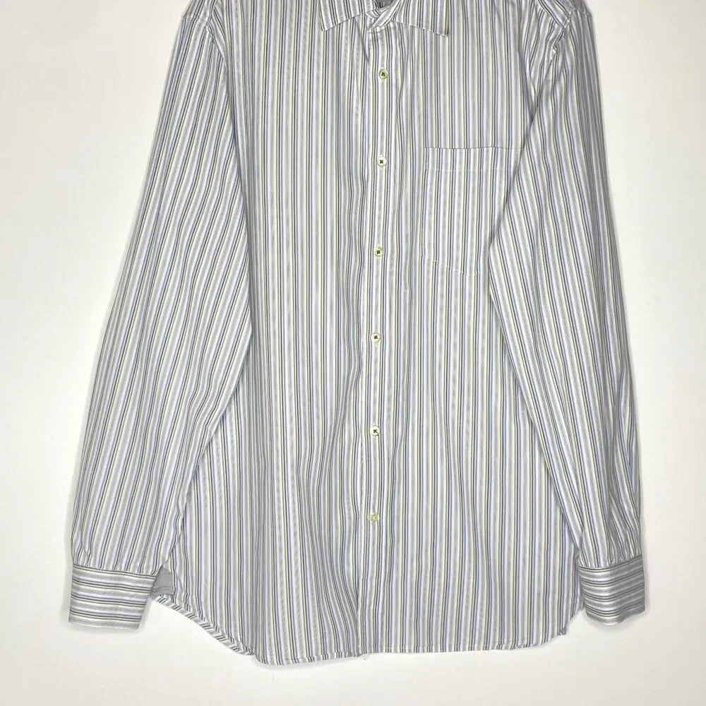 Banana Republic Stripe Button Down Dress Shirt Men's Size XL 17-17 1/2